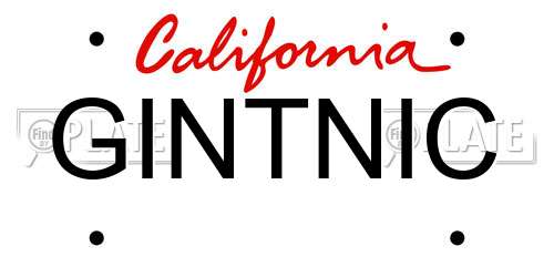 GINTNIC California License Plate