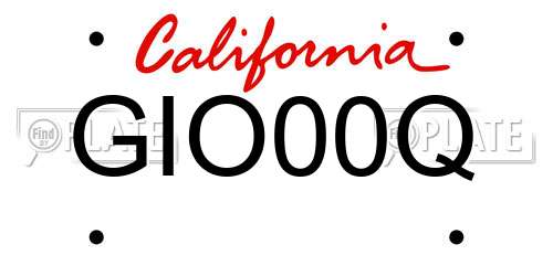 GIO00Q California License Plate