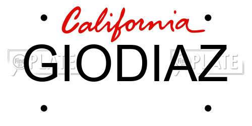 GIODIAZ California License Plate