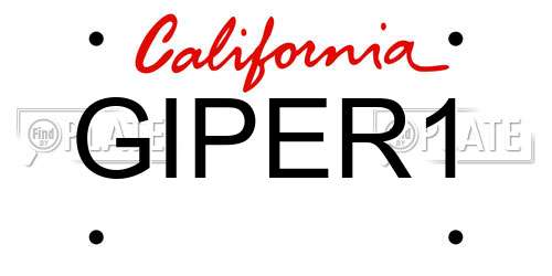GIPER1 California License Plate