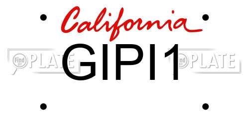 GIPI1 California License Plate