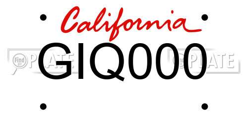 GIQ000 California License Plate