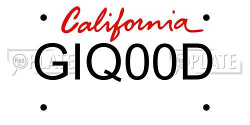 GIQ00D California License Plate