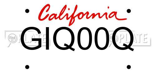 GIQ00Q California License Plate