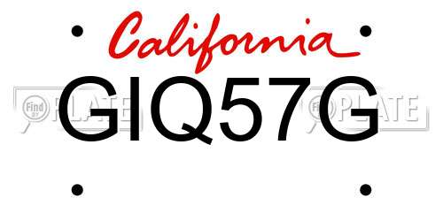 GIQ57G California License Plate