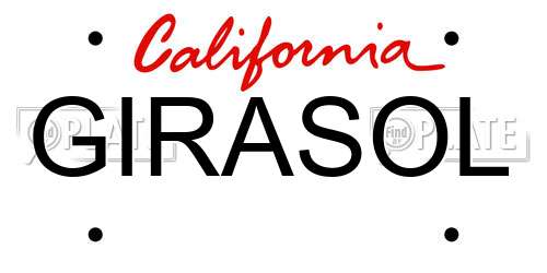 GIRASOL California License Plate
