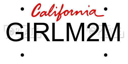 GIRLM2M California License Plate