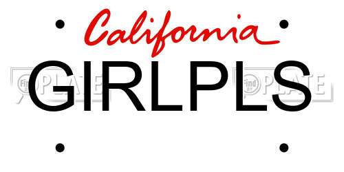 GIRLPLS California License Plate