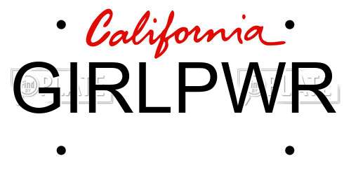 GIRLPWR California License Plate