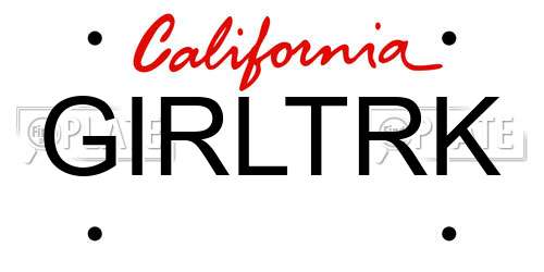 GIRLTRK California License Plate