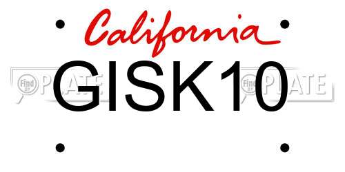 GISK10 California License Plate