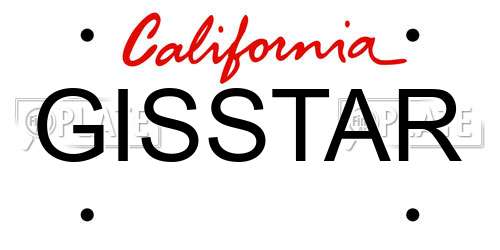 GISSTAR California License Plate