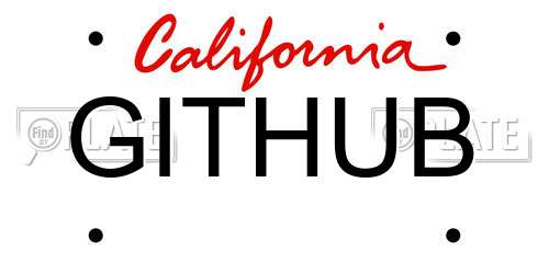 GITHUB California License Plate