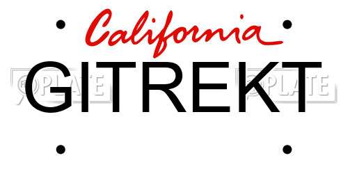 GITREKT California License Plate