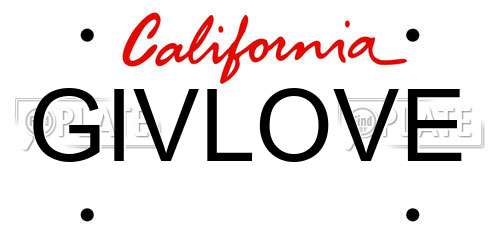 GIVLOVE California License Plate