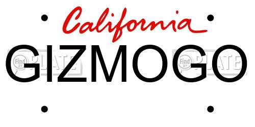 GIZMOGO California License Plate