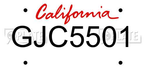 GJC5501 California License Plate