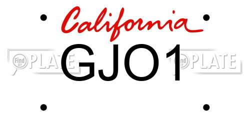 GJO1 California License Plate