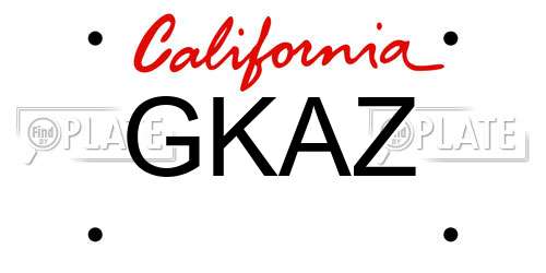 GKAZ California License Plate