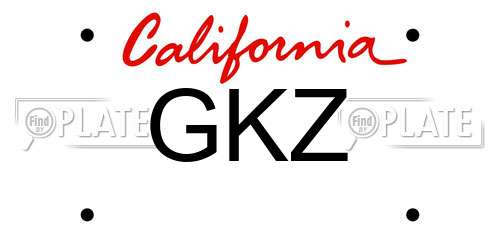 GKZ California License Plate