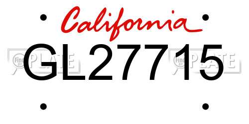 GL27715 California License Plate