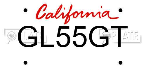 GL55GT California License Plate