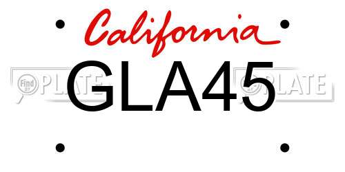 GLA45 California License Plate