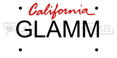 GLAMM California License Plate