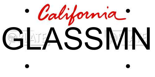 GLASSMN California License Plate