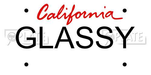 GLASSY California License Plate
