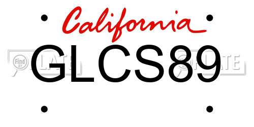 GLCS89 California License Plate
