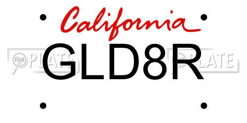 GLD8R California License Plate