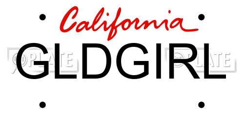 GLDGIRL California License Plate