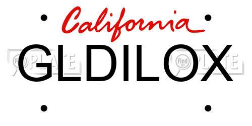 GLDILOX California License Plate