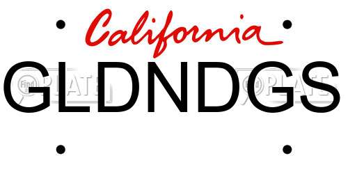 GLDNDGS California License Plate