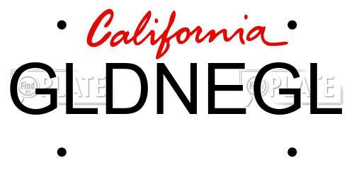 GLDNEGL California License Plate