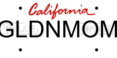 GLDNMOM California License Plate