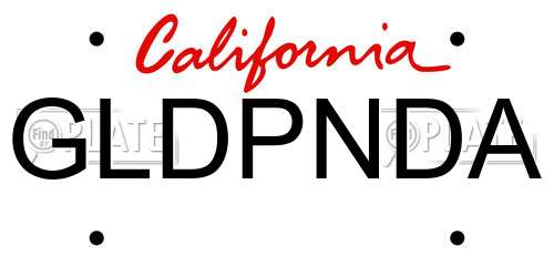 GLDPNDA California License Plate