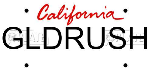 GLDRUSH California License Plate