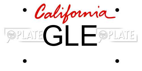 GLE California License Plate