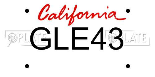 GLE43 California License Plate