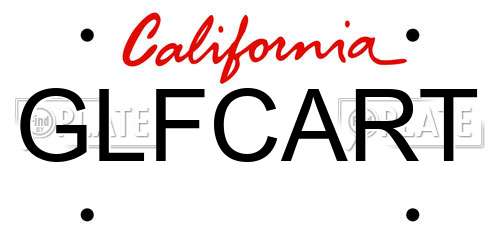 GLFCART California License Plate
