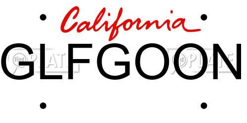 GLFGOON California License Plate