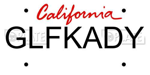 GLFKADY California License Plate