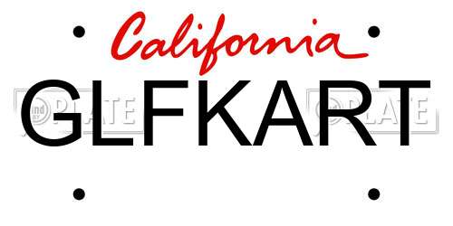 GLFKART California License Plate