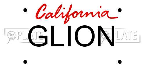 GLION California License Plate