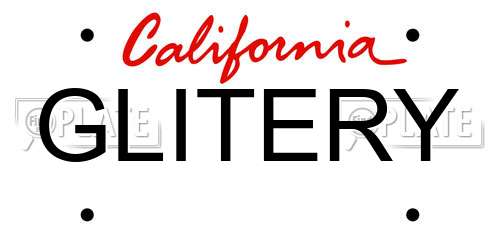 GLITERY California License Plate