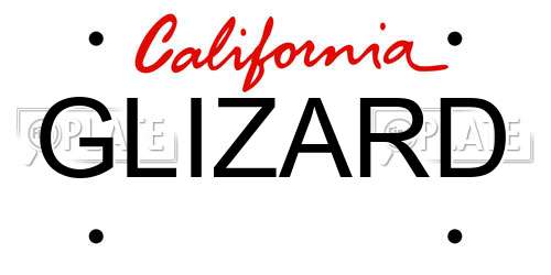 GLIZARD California License Plate