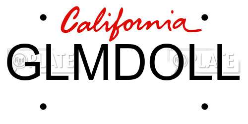 GLMDOLL California License Plate