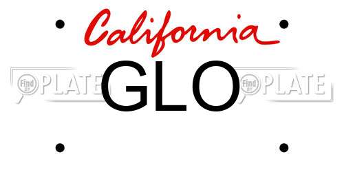 GLO California License Plate